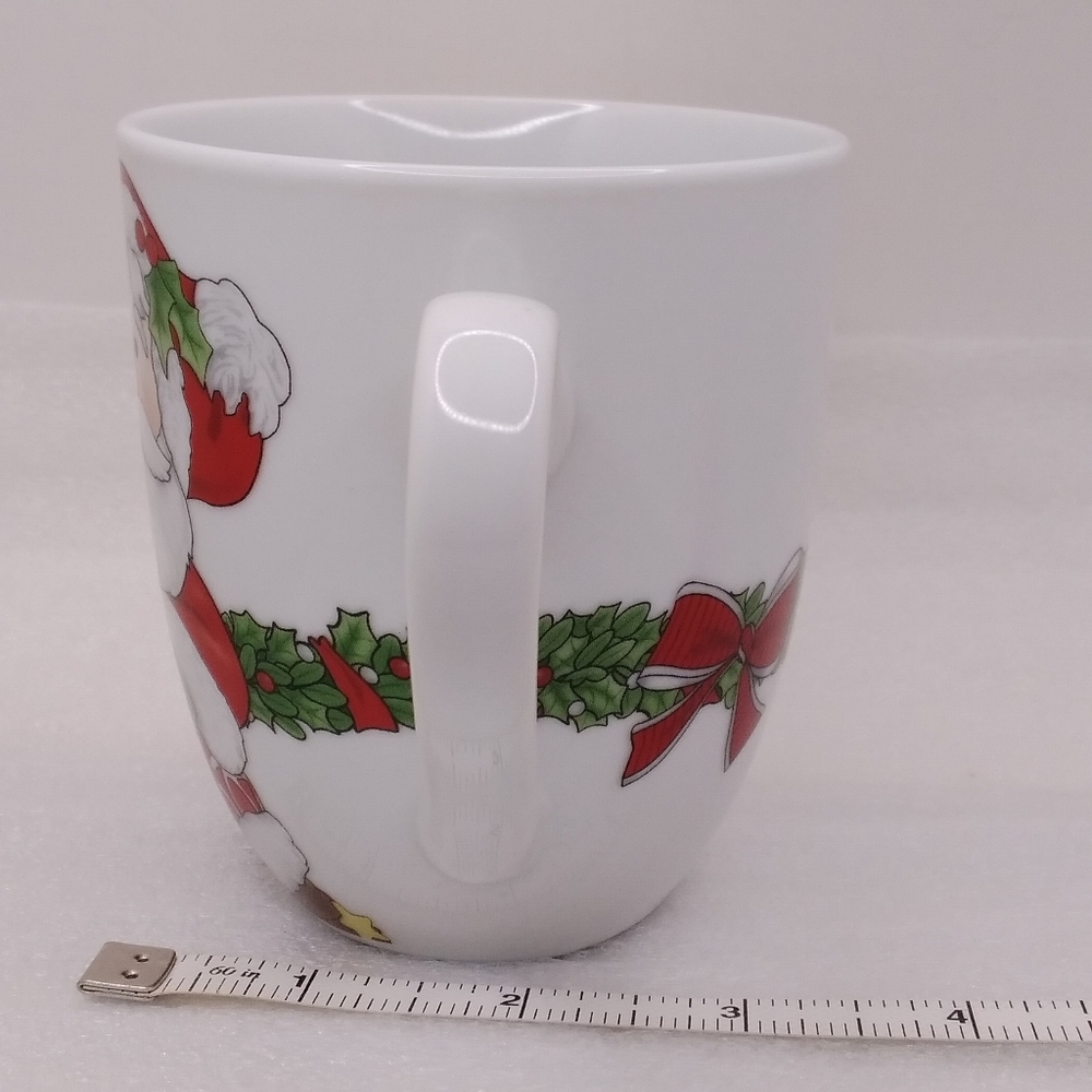Fitz & Floyd Santa MUG Christmas 'Making Spirits Bright' 12 oz Cup Candy Cane - Picture 5 of 12